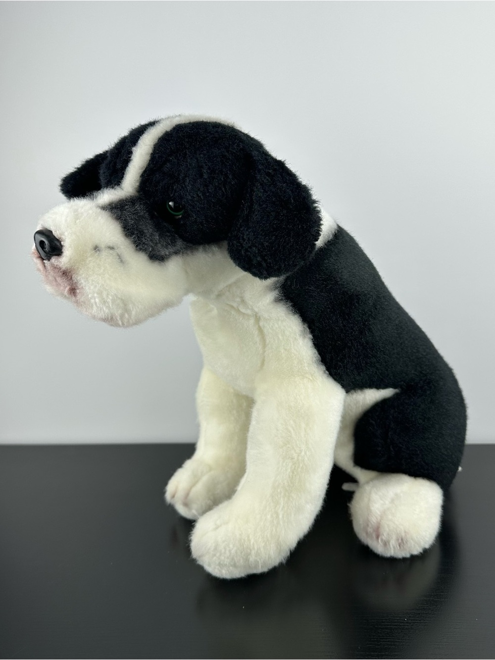 Russ Berrie RARE Jilliane Black White Puppy Dog 12” Terrier Plush Border Collie